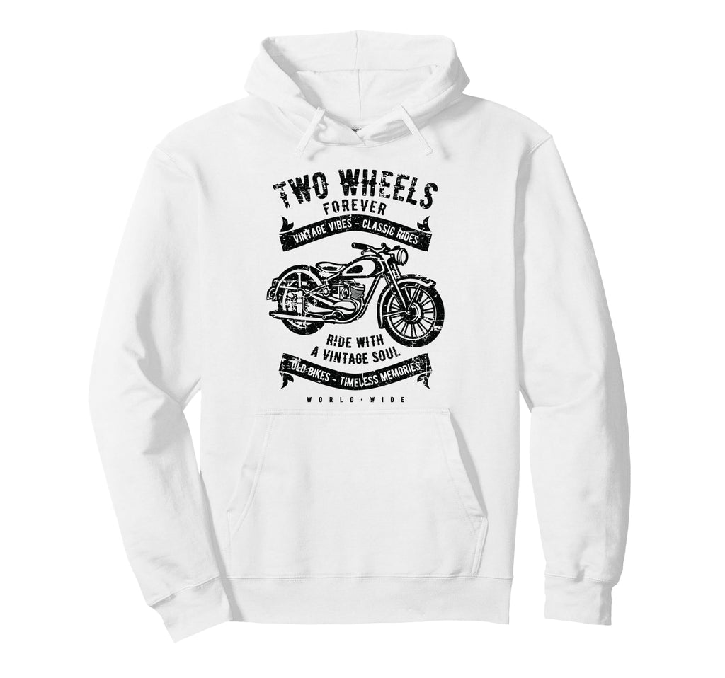 Two Wheels Forever Motorcycle Hoodie - Fun Novelty Design Unisex - T-Shirt, Sweatshirt, Hoodie