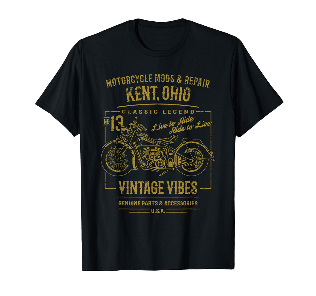 Kent Oh Usa Distressed Motorcycle T-Shirt - Trendy Graphic for Adults - T-Shirt, Sweatshirt, Hoodie