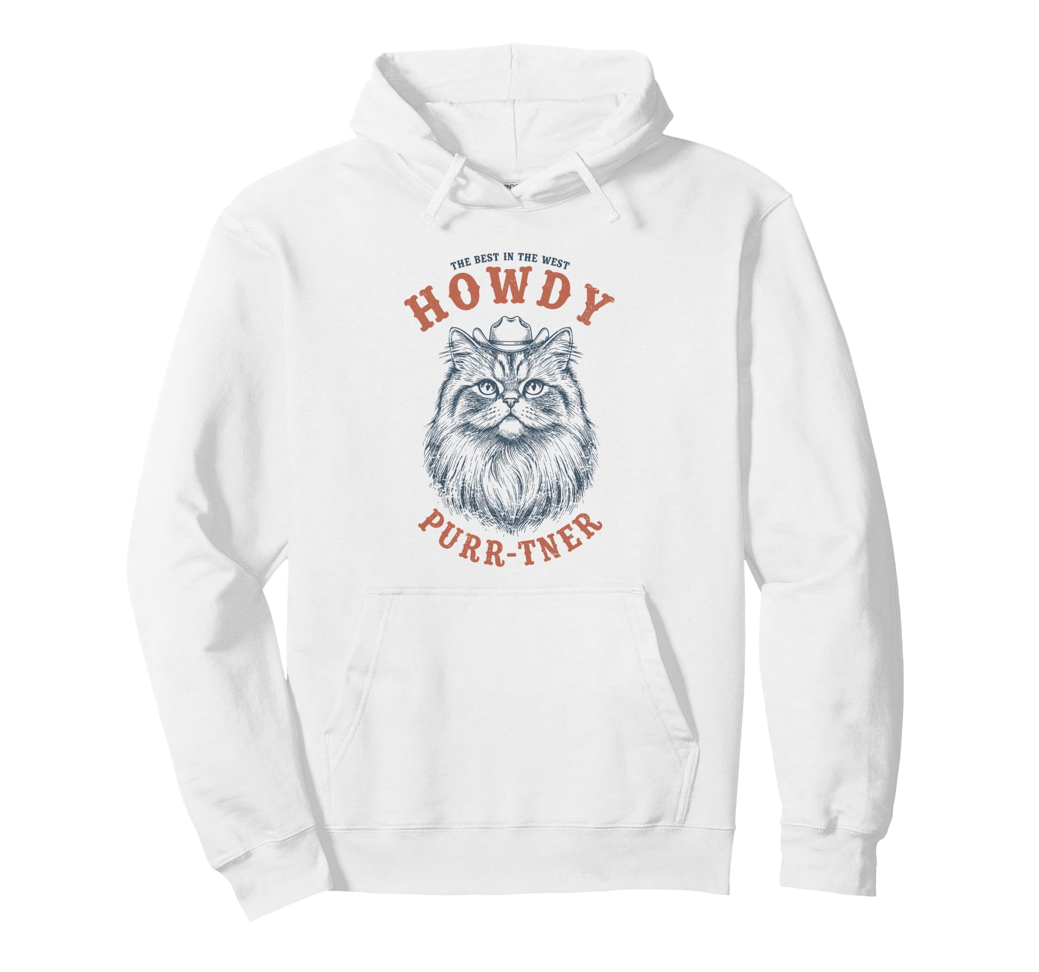 Western Cat Purrner Best West Hoodie - Custom Art Print Men Women - T-Shirt, Sweatshirt, Hoodie