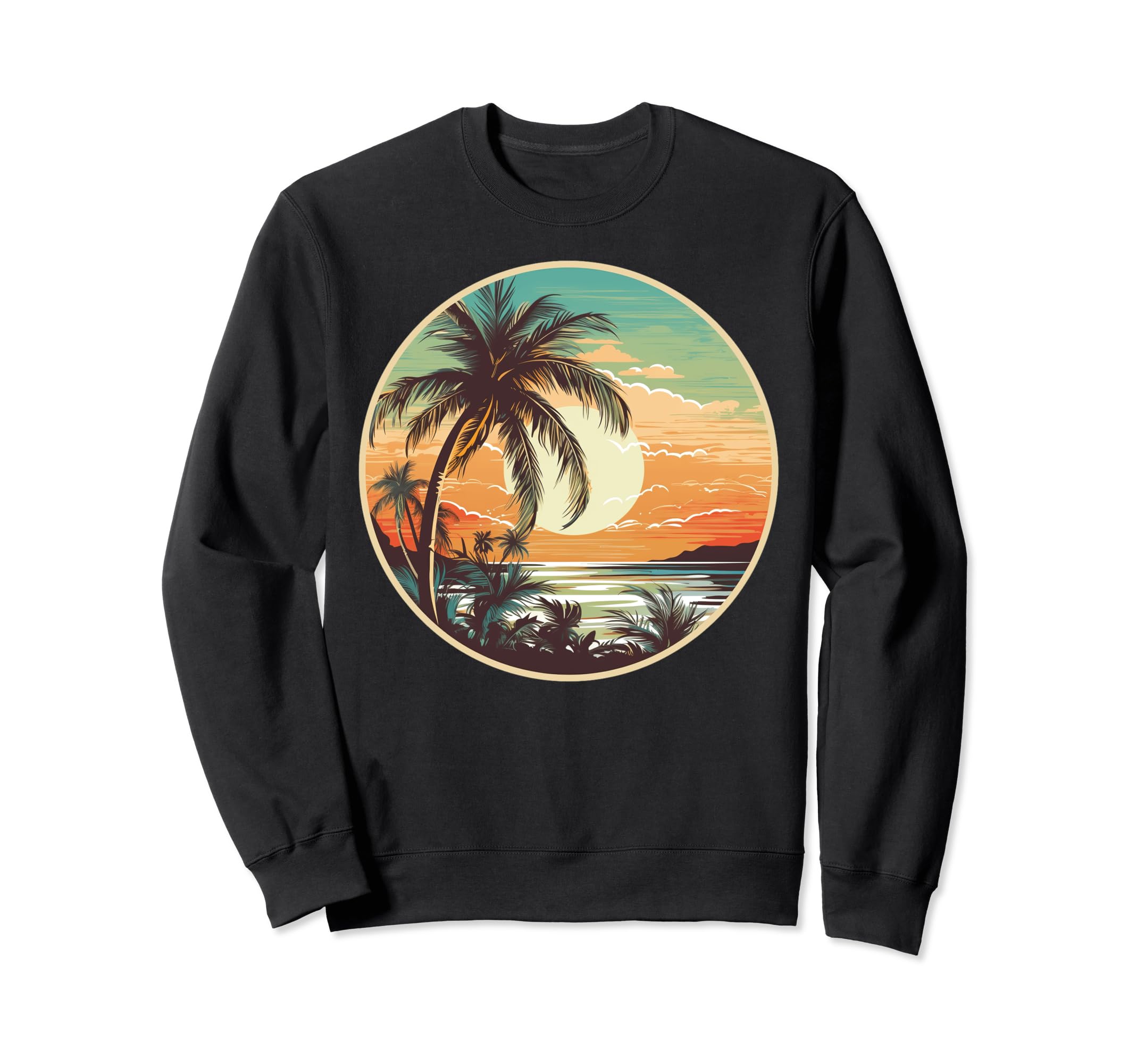 Summer Palm Tree Tropical Beach Sweatshirt - Casual Everyday Wear Unisex - T-Shirt, Sweatshirt, Hoodie