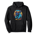 Pug Dog Sunglasses Vaporwave 80S Hoodie - Fun Novelty Design for Adults - T-Shirt, Sweatshirt, Hoodie
