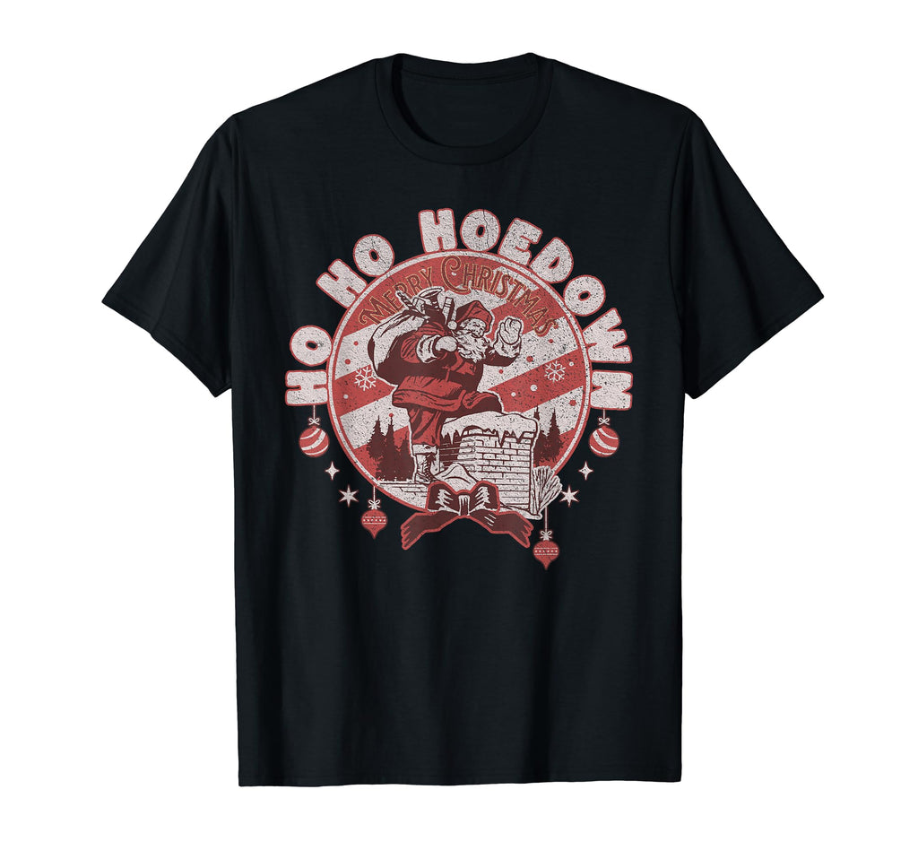 Ho Ho Hoedown Santa Jingle Bells T-Shirt - Casual Everyday Wear Men Women - T-Shirt, Sweatshirt, Hoodie