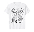 Anti Social Butterfly Simple Asymmetrical T-Shirt - Novelty Apparel Unisex - T-Shirt, Sweatshirt, Hoodie