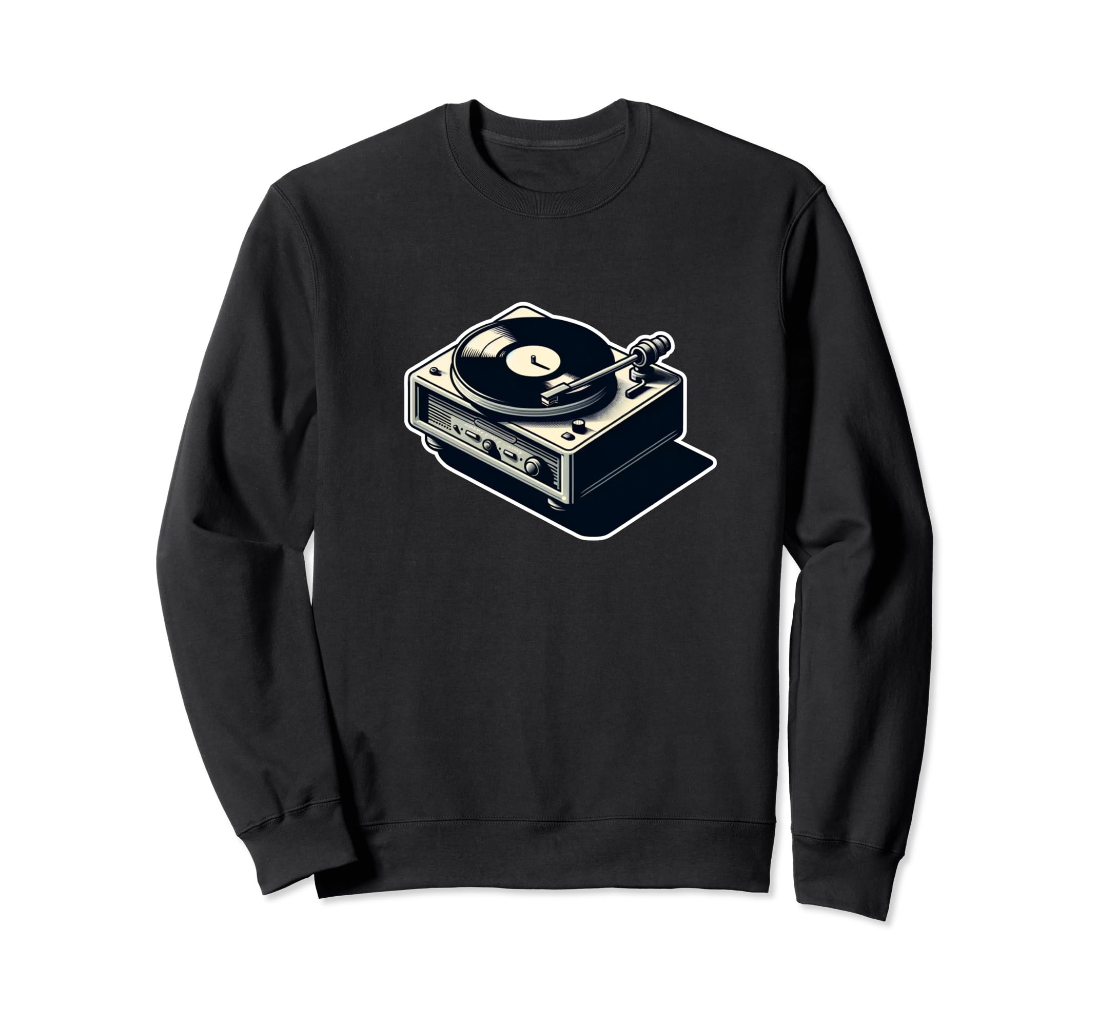 Vinyl Record Player Sweatshirt - Casual Everyday Wear Men Women - T-Shirt, Sweatshirt, Hoodie