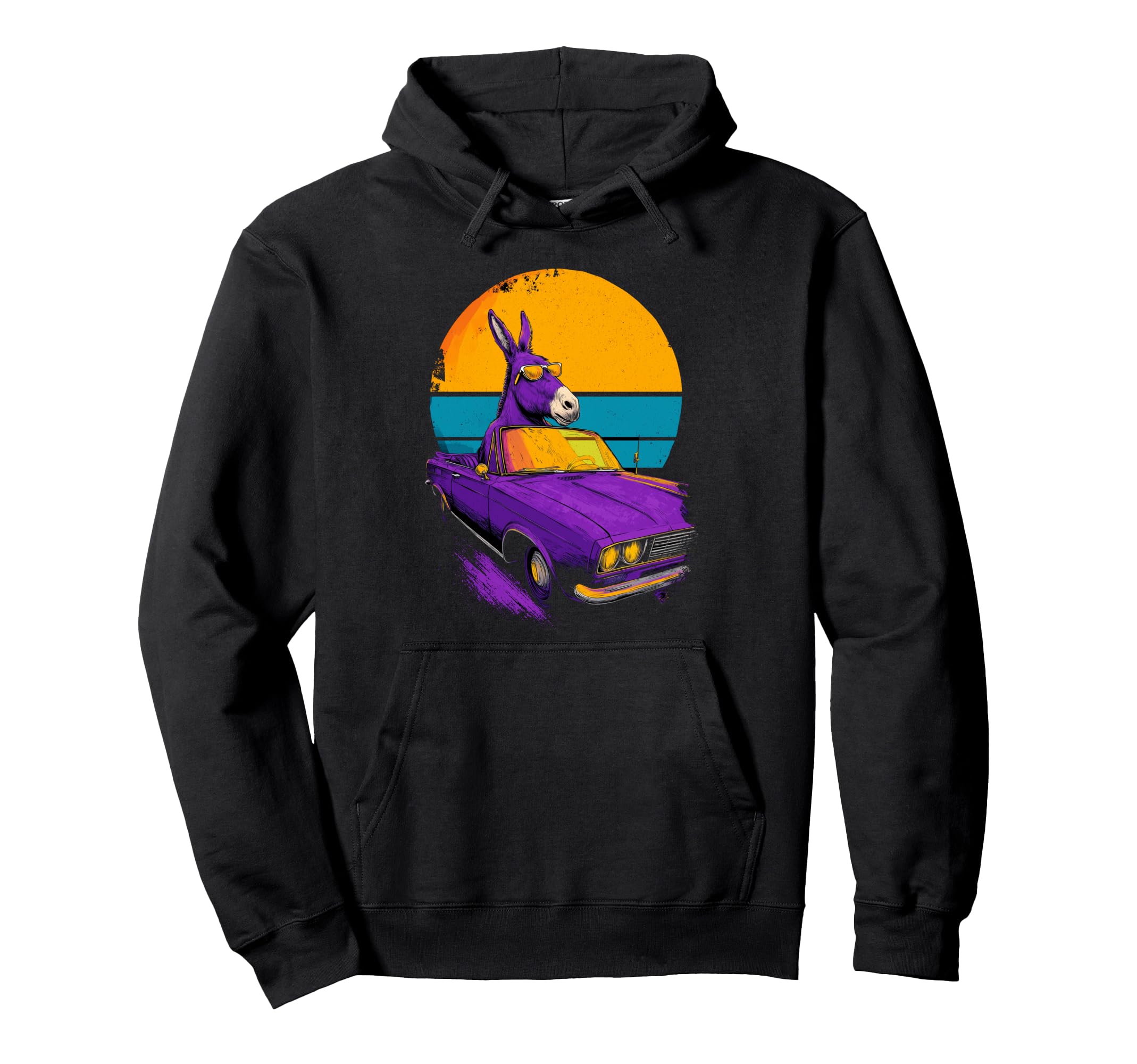 Donkey Riding Mustang Hoodie - Custom Art Print Unisex - T-Shirt, Sweatshirt, Hoodie