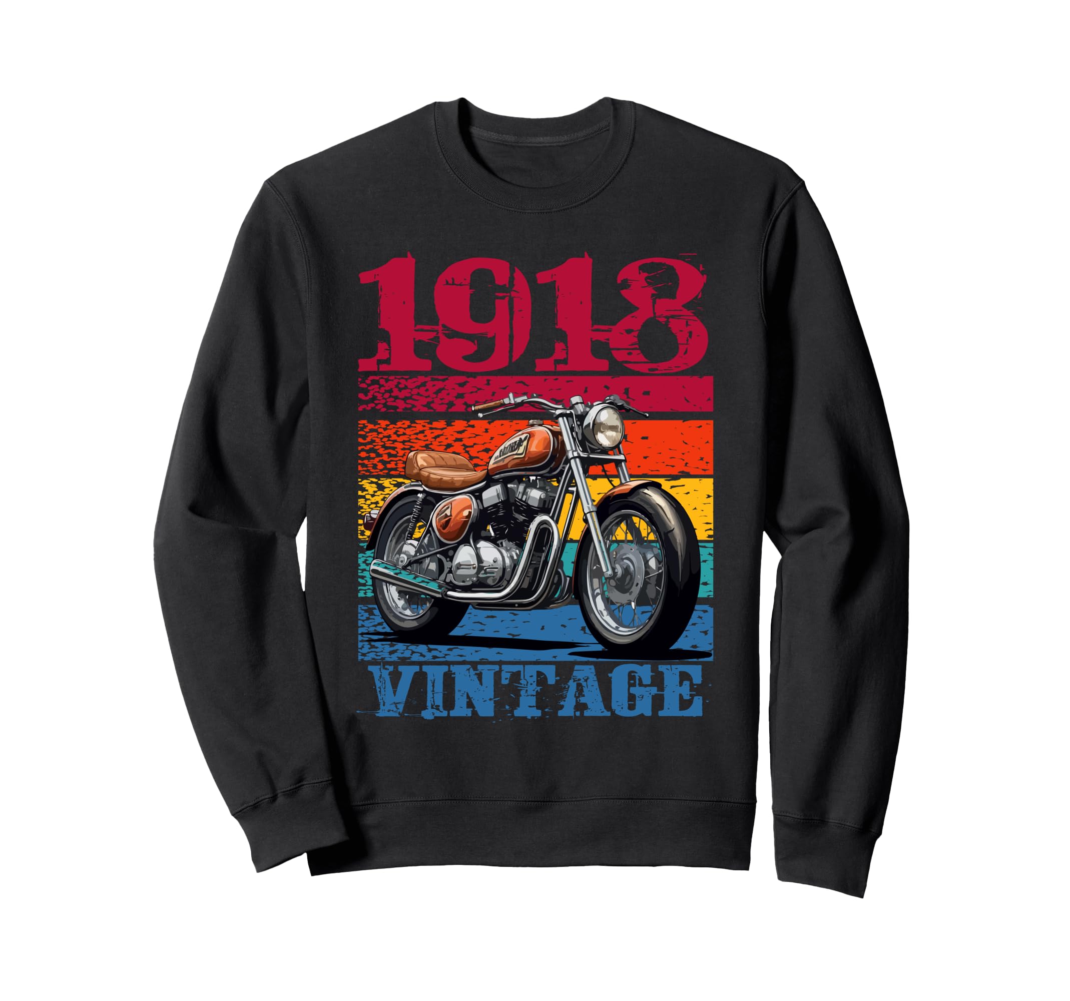 Motorcycle 1918 Biker Sweatshirt - Graphic Print for Adults - T-Shirt, Sweatshirt, Hoodie