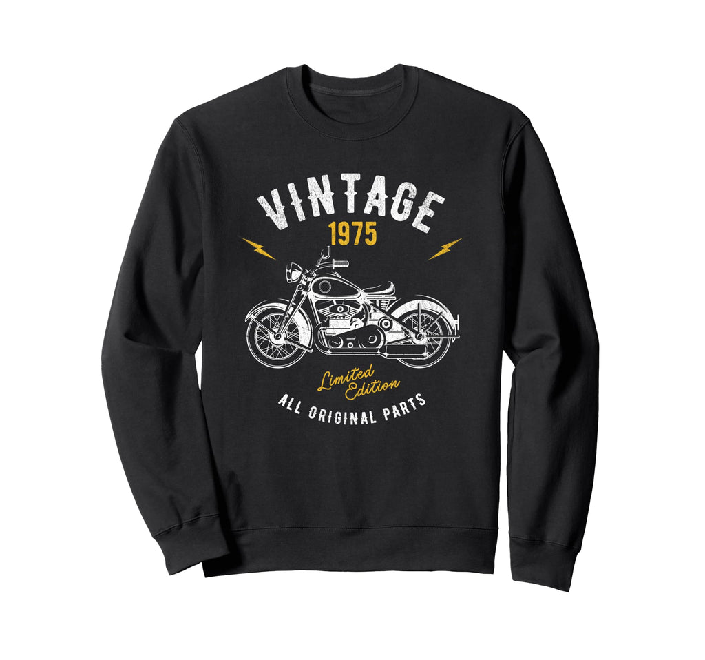 1975 Motorcycle Biker Fiftieth Sweatshirt - Minimalist Print Men Women - T-Shirt, Sweatshirt, Hoodie