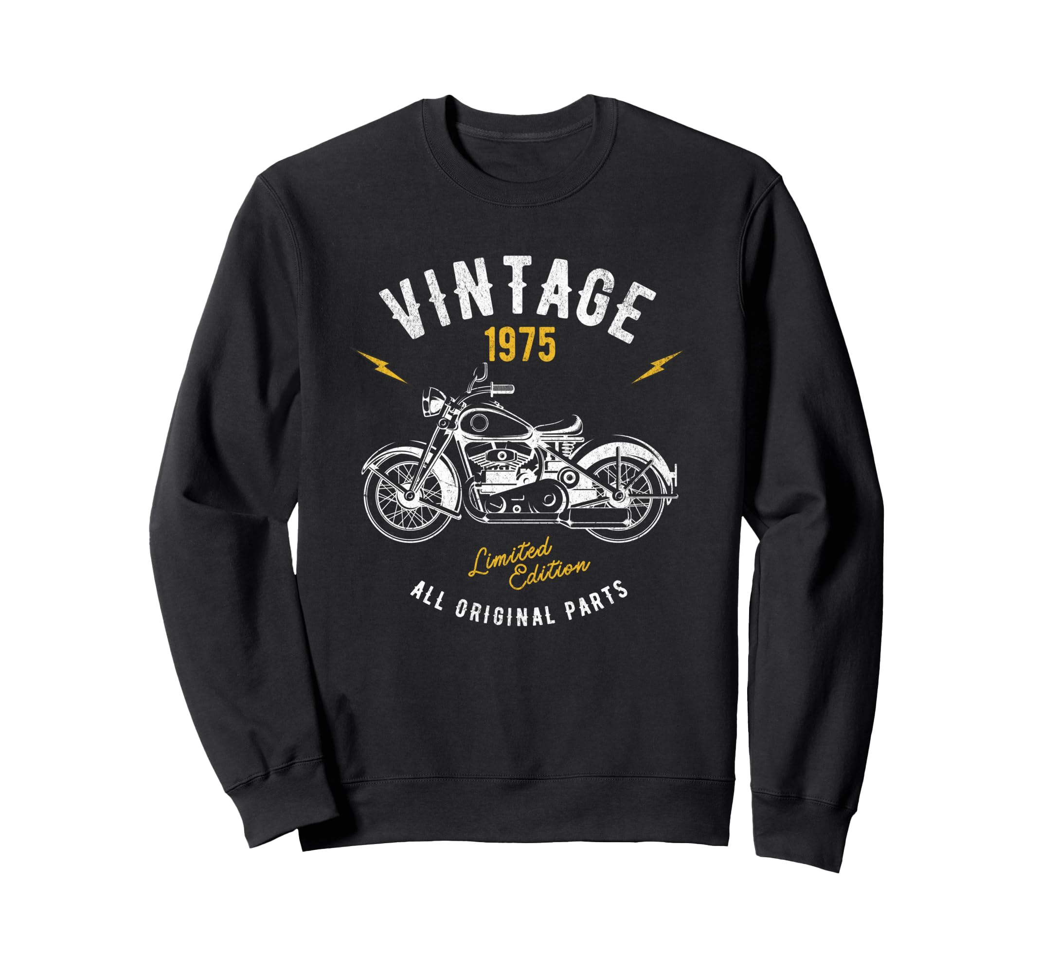 1975 Motorcycle Biker Fiftieth Sweatshirt - Minimalist Print Men Women - T-Shirt, Sweatshirt, Hoodie