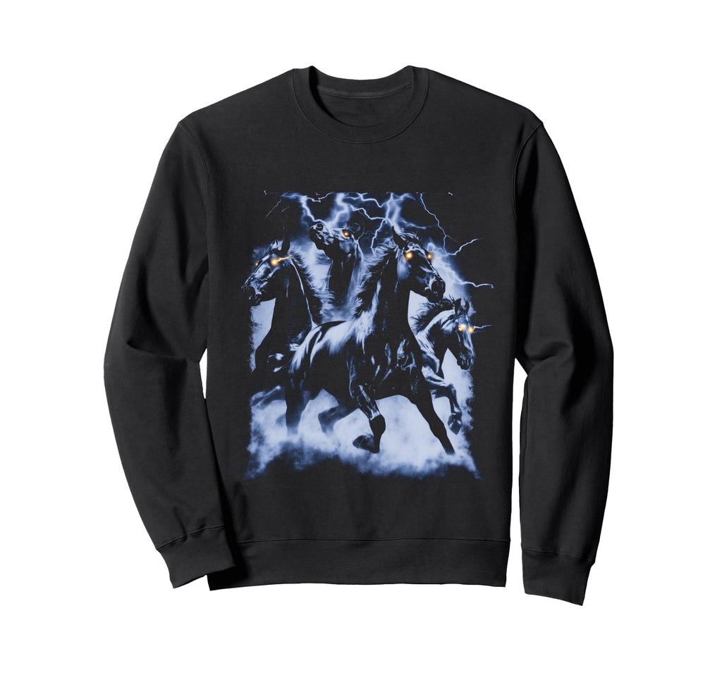 Horse Lightning 80S 90S Western Sweatshirt - Aesthetic Graphic Unisex - T-Shirt, Sweatshirt, Hoodie