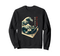 Vinyl Record Player Japanese Wave Sweatshirt - Graphic Print for Adults - T-Shirt, Sweatshirt, Hoodie