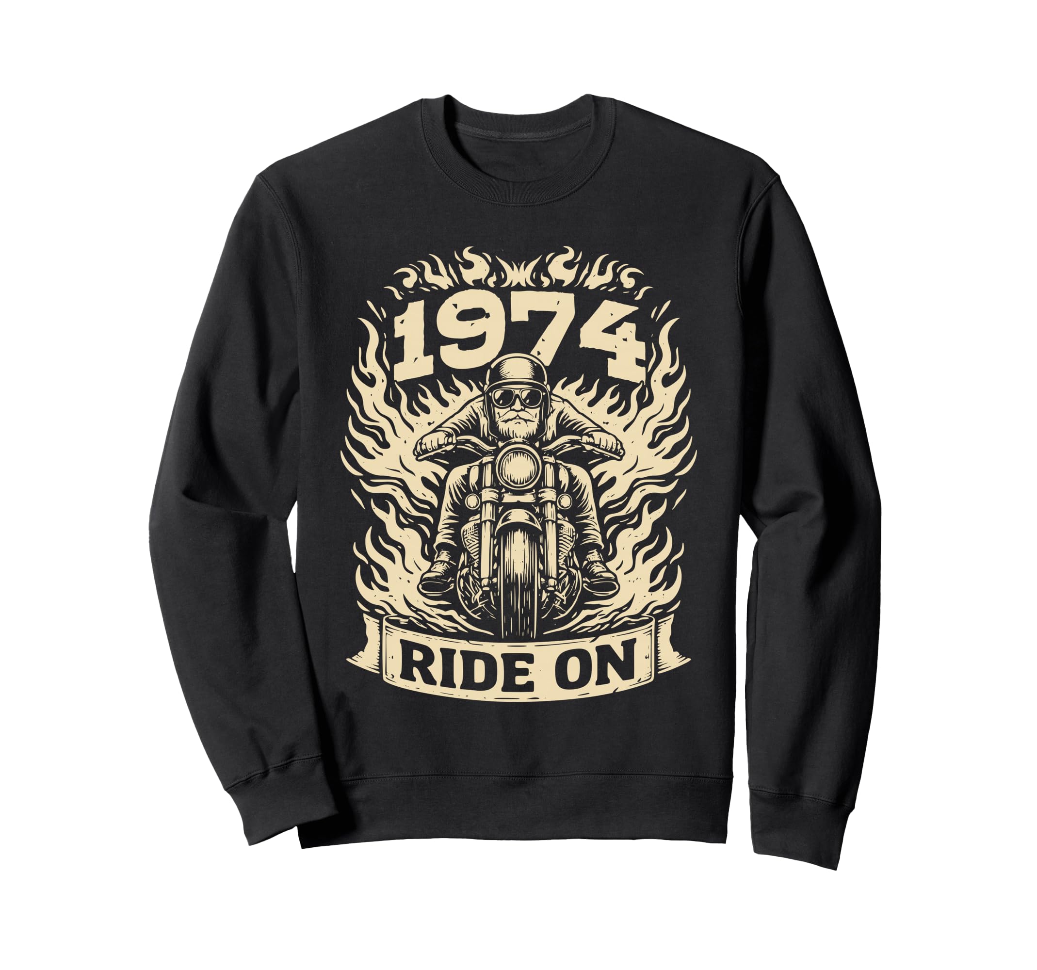 Biker 1974 Ride Birthday Motorcycle Sweatshirt - Unique Graphic Men Women - T-Shirt, Sweatshirt, Hoodie