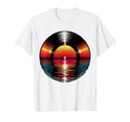 80S Vinyl Sunset Synthwave Musician Art T-Shirt - Unique Graphic Men Women - T-Shirt, Sweatshirt, Hoodie