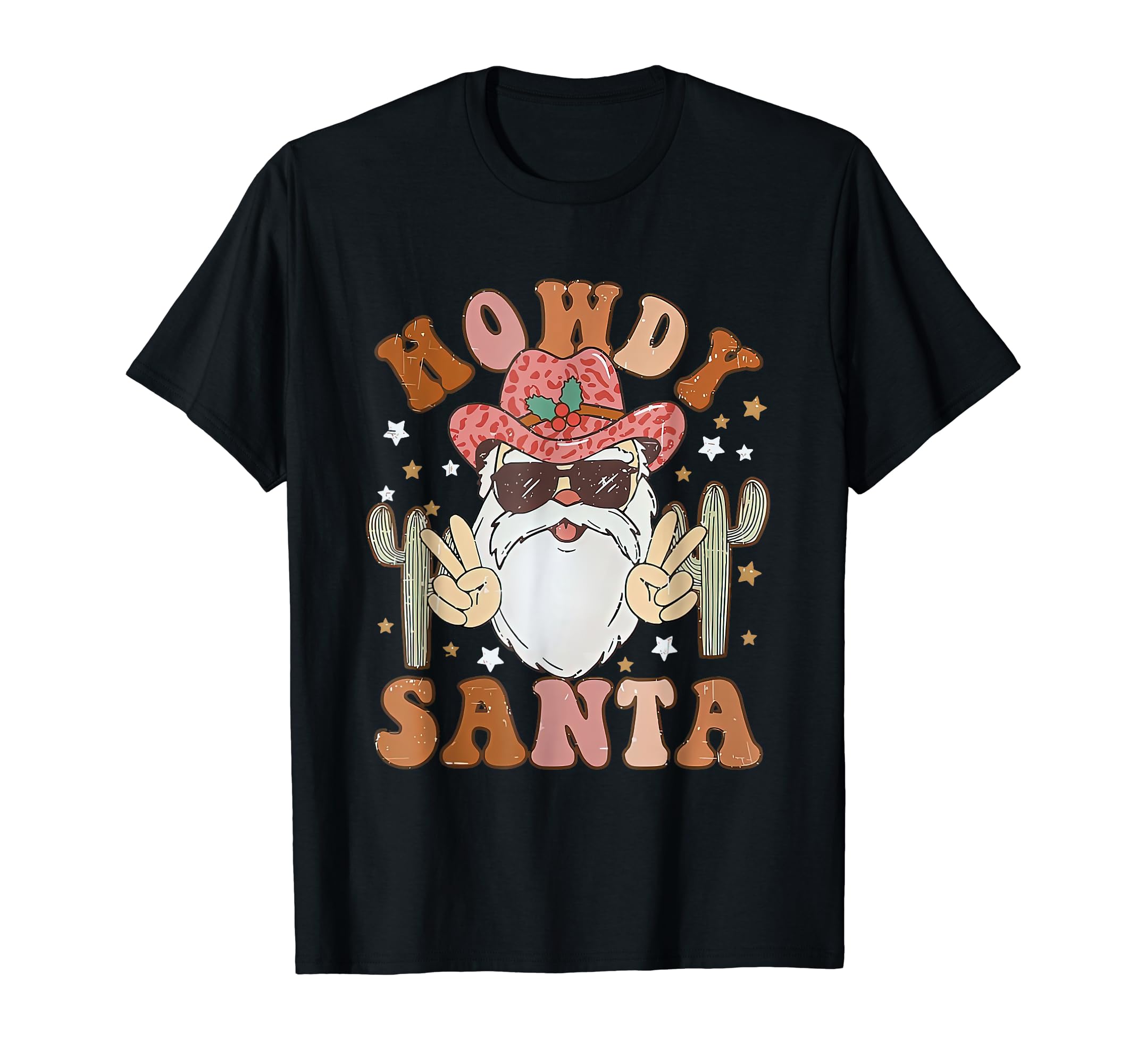 Howdy Santa Rodeo Western Cowboy T-Shirt - Custom Art Print Men Women - T-Shirt, Sweatshirt, Hoodie