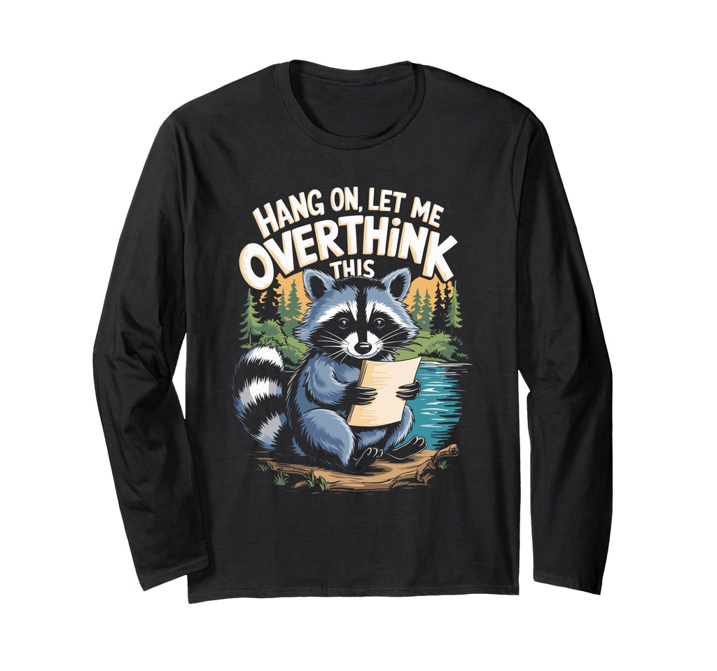 Funny Raccoon Overthinking Coffee Meme T-Shirt - Graphic Print Men Women - T-Shirt, Sweatshirt, Hoodie