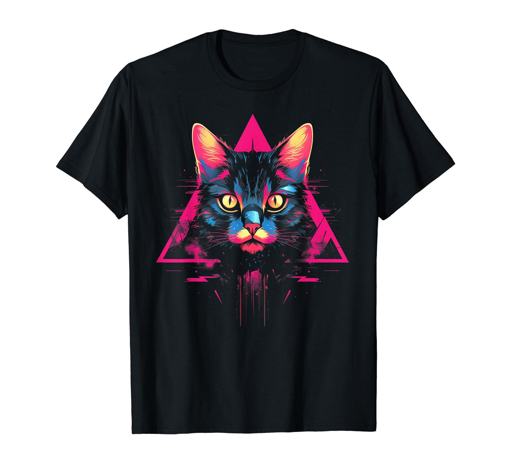 Cat Vaporwave Retrowave Aesthetic T-Shirt - Fun Novelty Design for Adults - T-Shirt, Sweatshirt, Hoodie