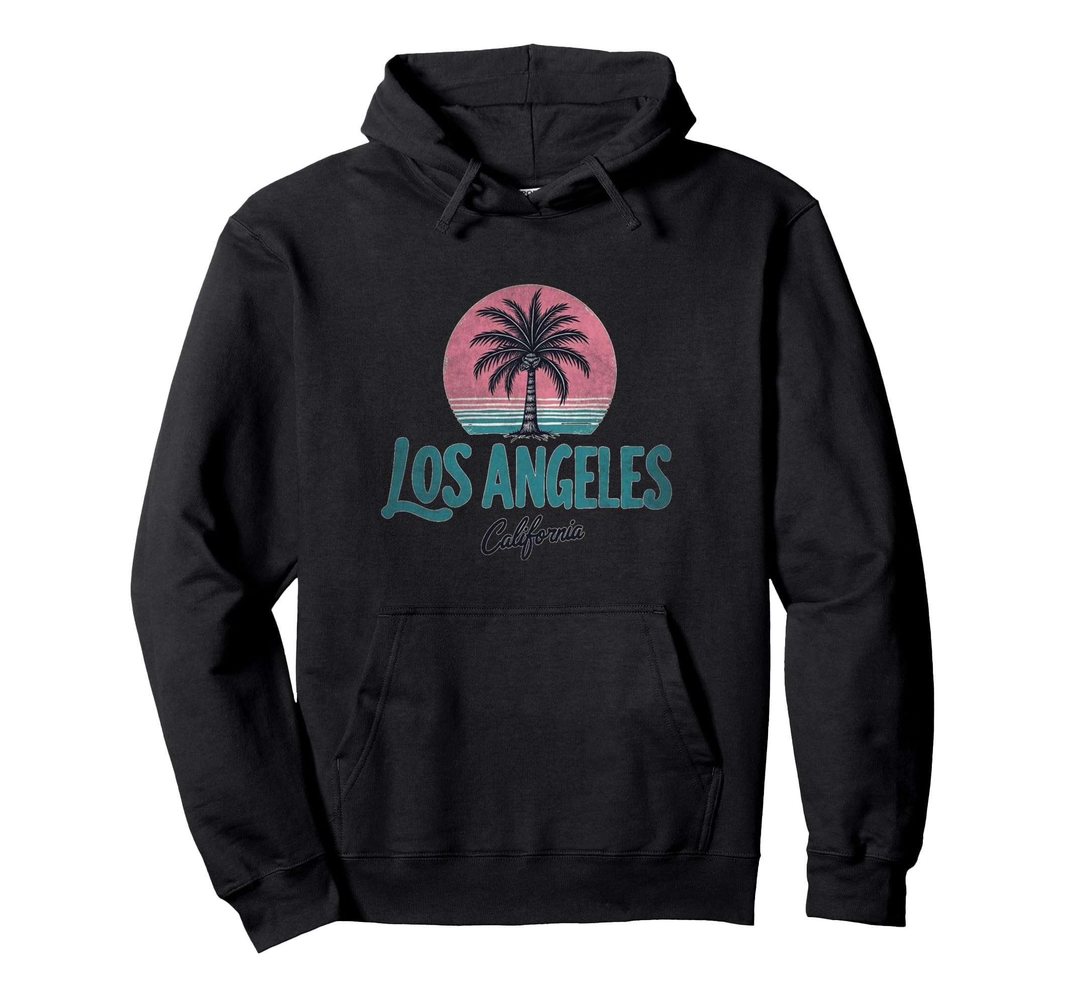 70S Los Angeles California Surfing Panda Hoodie - Fun Novelty Design Unisex - T-Shirt, Sweatshirt, Hoodie
