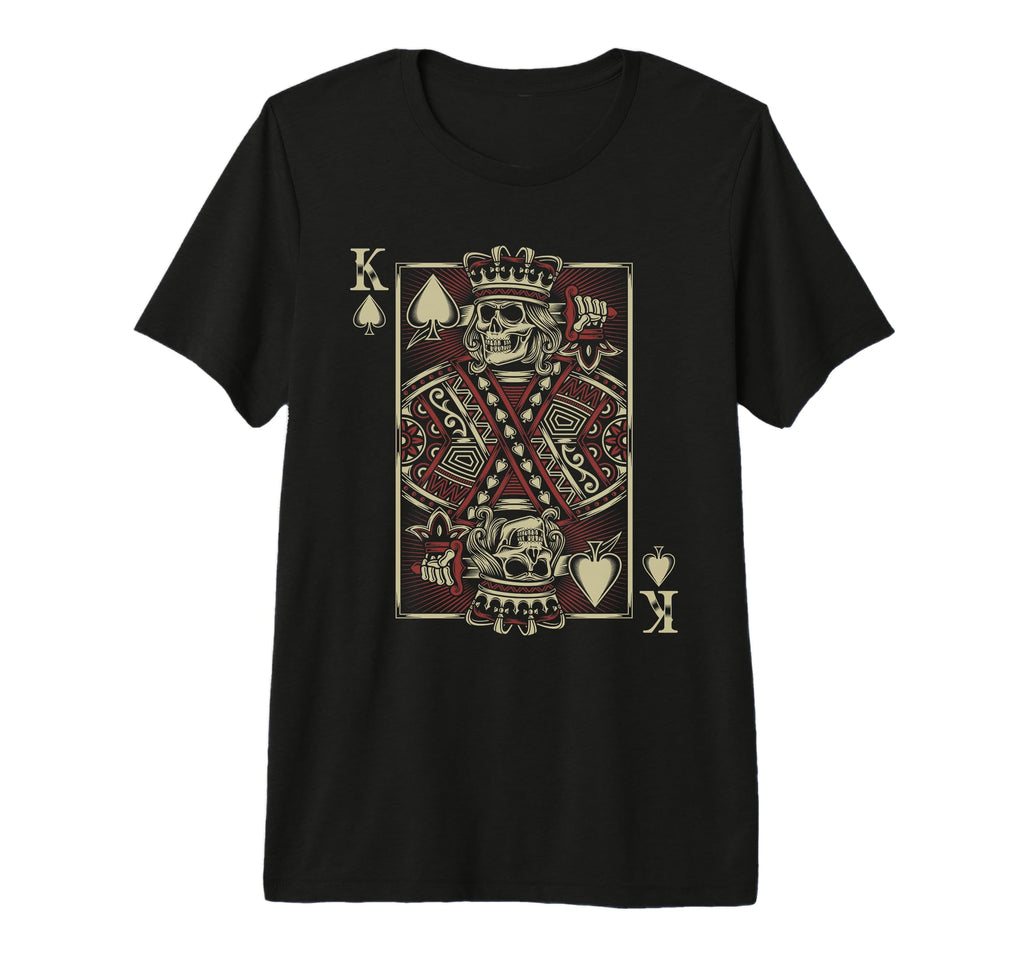 King Spades Skull Poker Card Game T-Shirt - Minimalist Print Men Women - T-Shirt, Sweatshirt, Hoodie