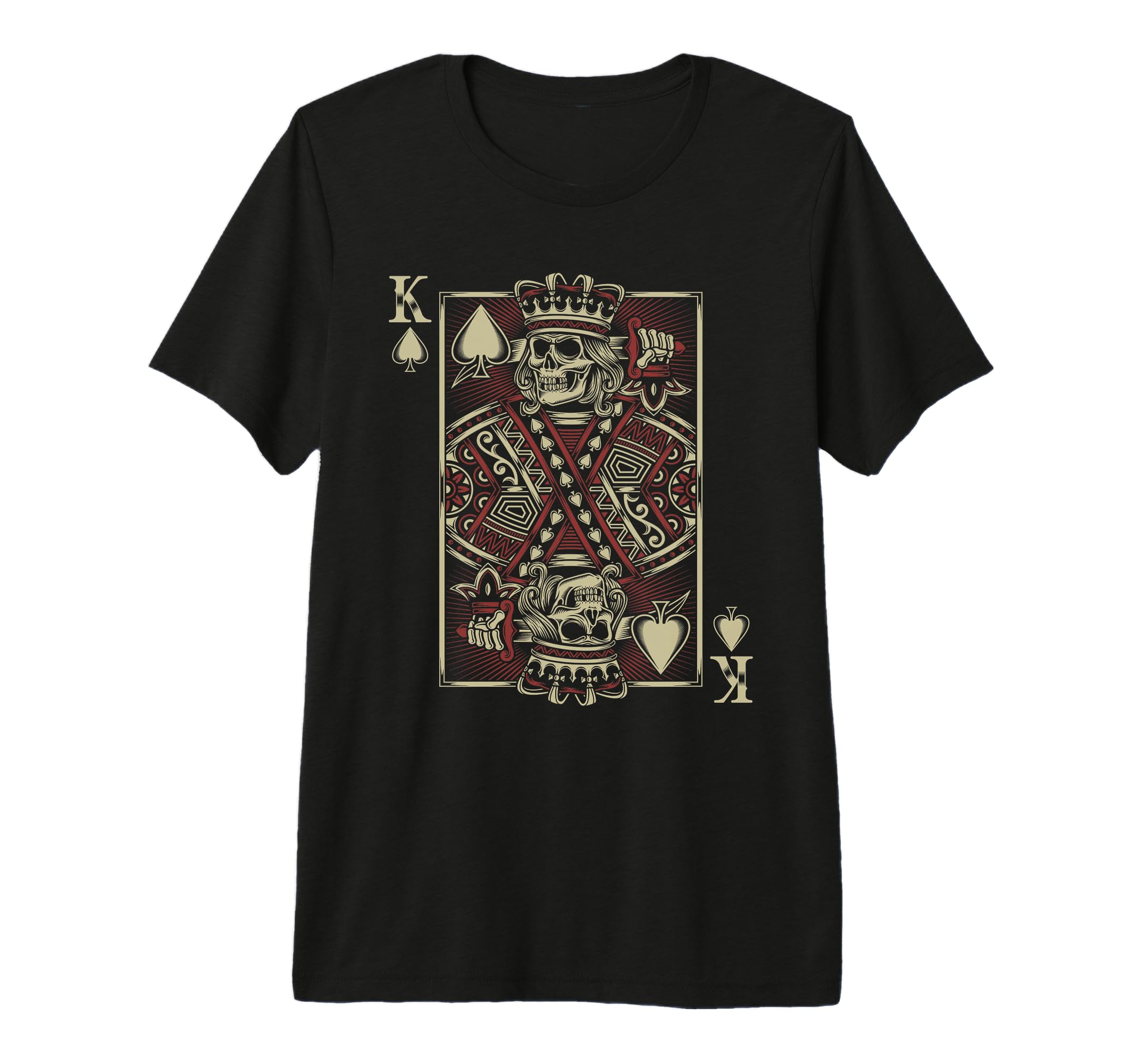 King Spades Skull Poker Card Game T-Shirt - Minimalist Print Men Women - T-Shirt, Sweatshirt, Hoodie