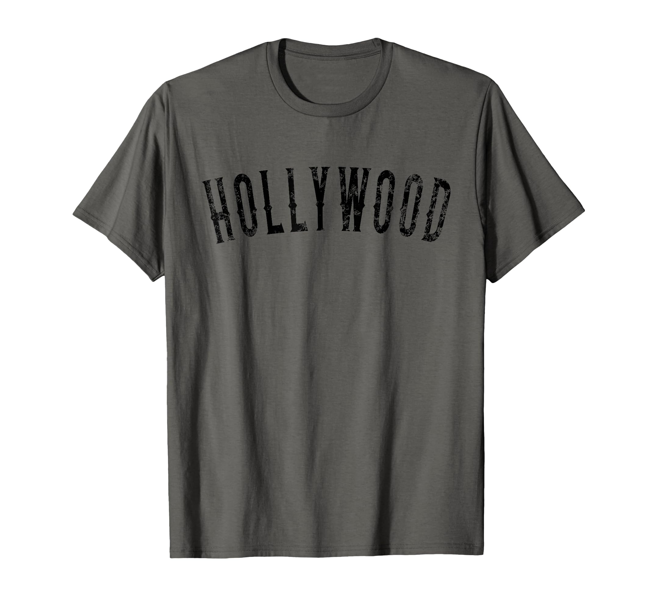 Hollywood Fl Black Script Text T-Shirt - Fun Novelty Design for Adults - T-Shirt, Sweatshirt, Hoodie