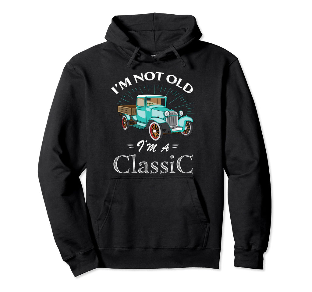 Funny Car Antique Old Truck Dad Gifts Hoodie - Minimalist Print for Adults - T-Shirt, Sweatshirt, Hoodie
