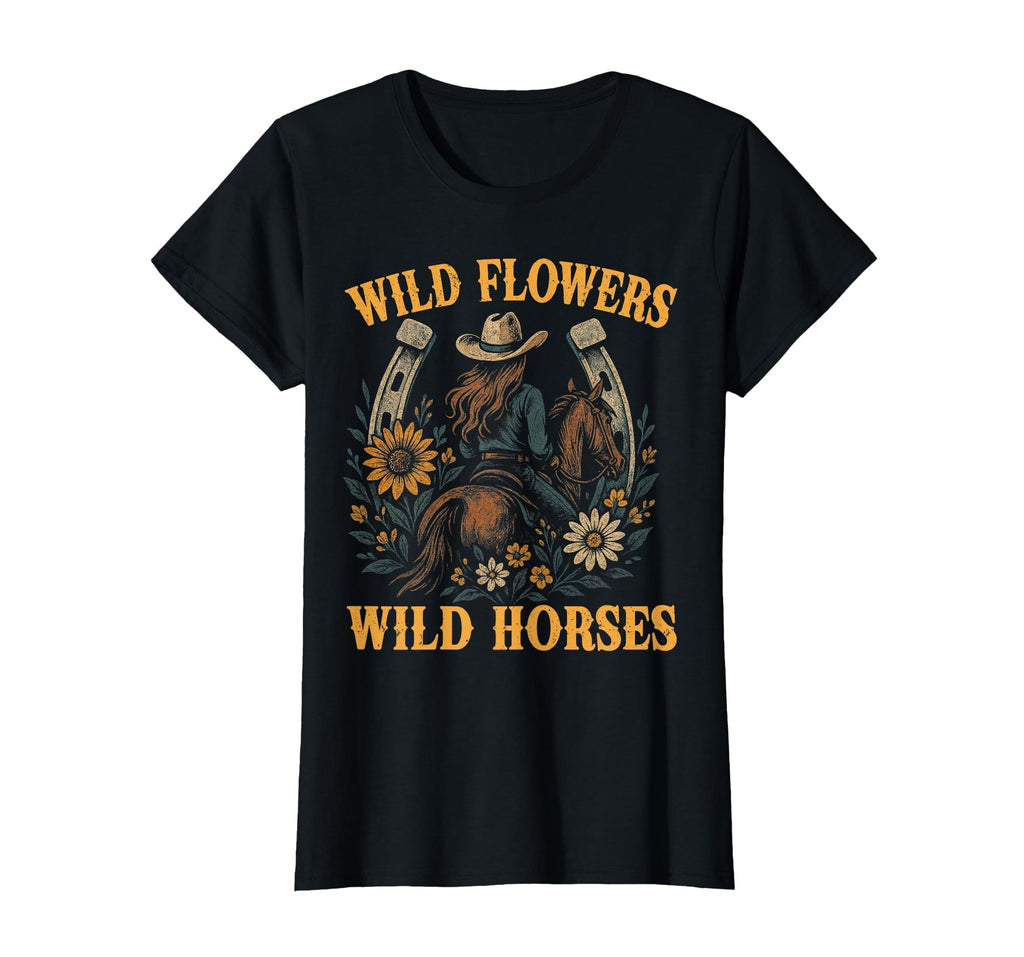 Southern Sunset Wild Cowgirl Flowers Wild T-Shirt - Unique Graphic Unisex - T-Shirt, Sweatshirt, Hoodie