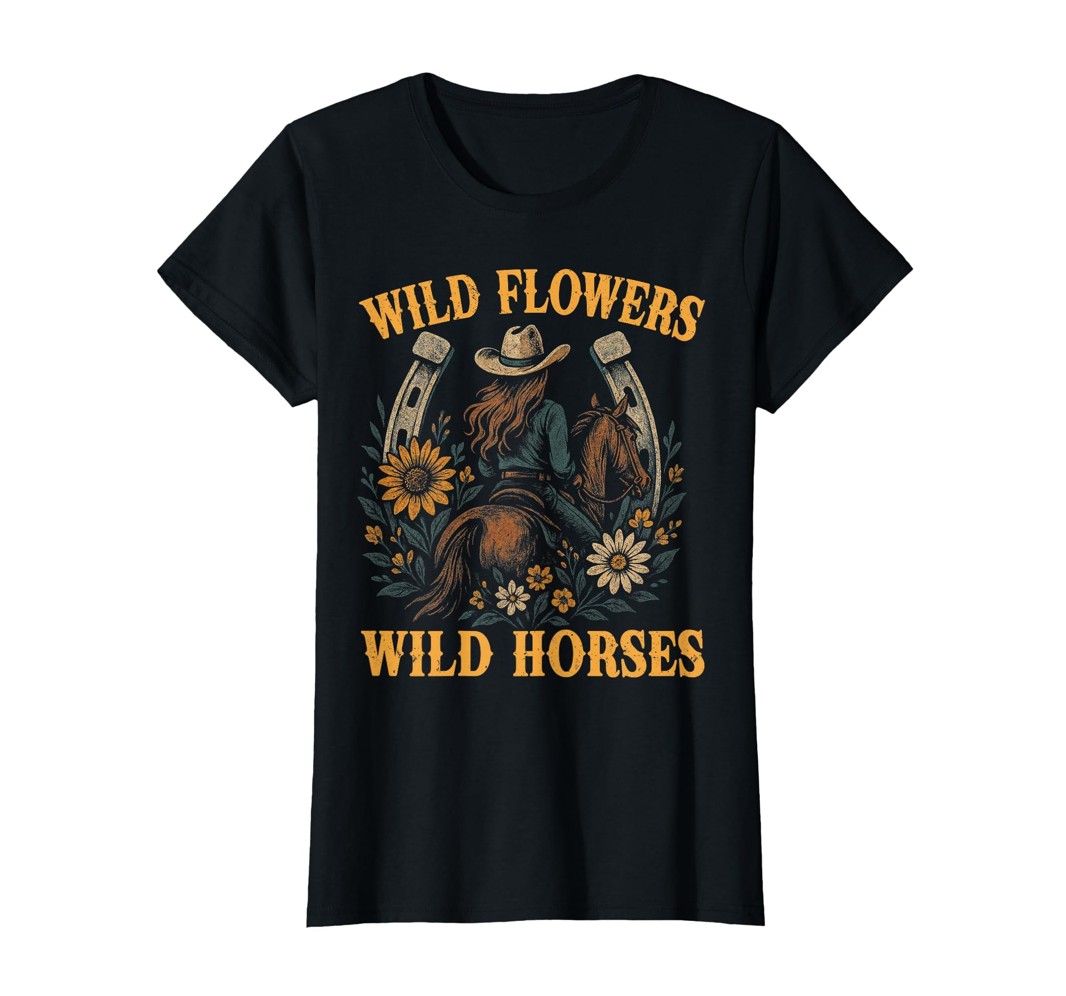 Southern Sunset Wild Cowgirl Flowers Wild T-Shirt - Unique Graphic Unisex - T-Shirt, Sweatshirt, Hoodie