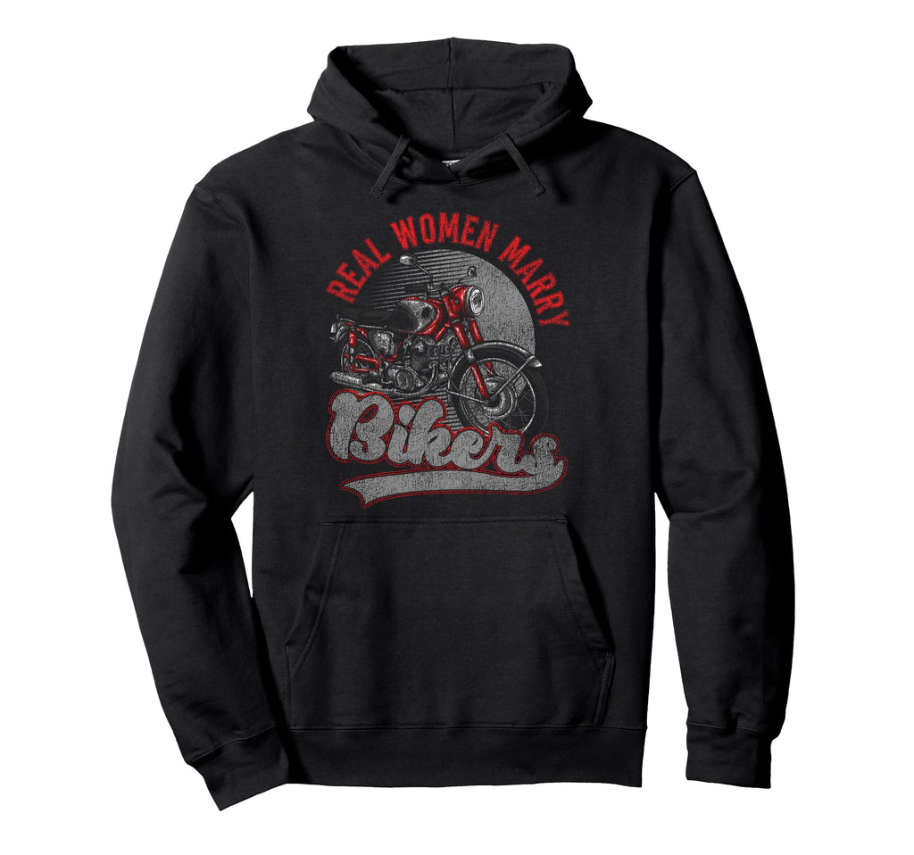 Motorcycle Biker Husband Wife Hoodie - Fun Novelty Design for Adults - T-Shirt, Sweatshirt, Hoodie