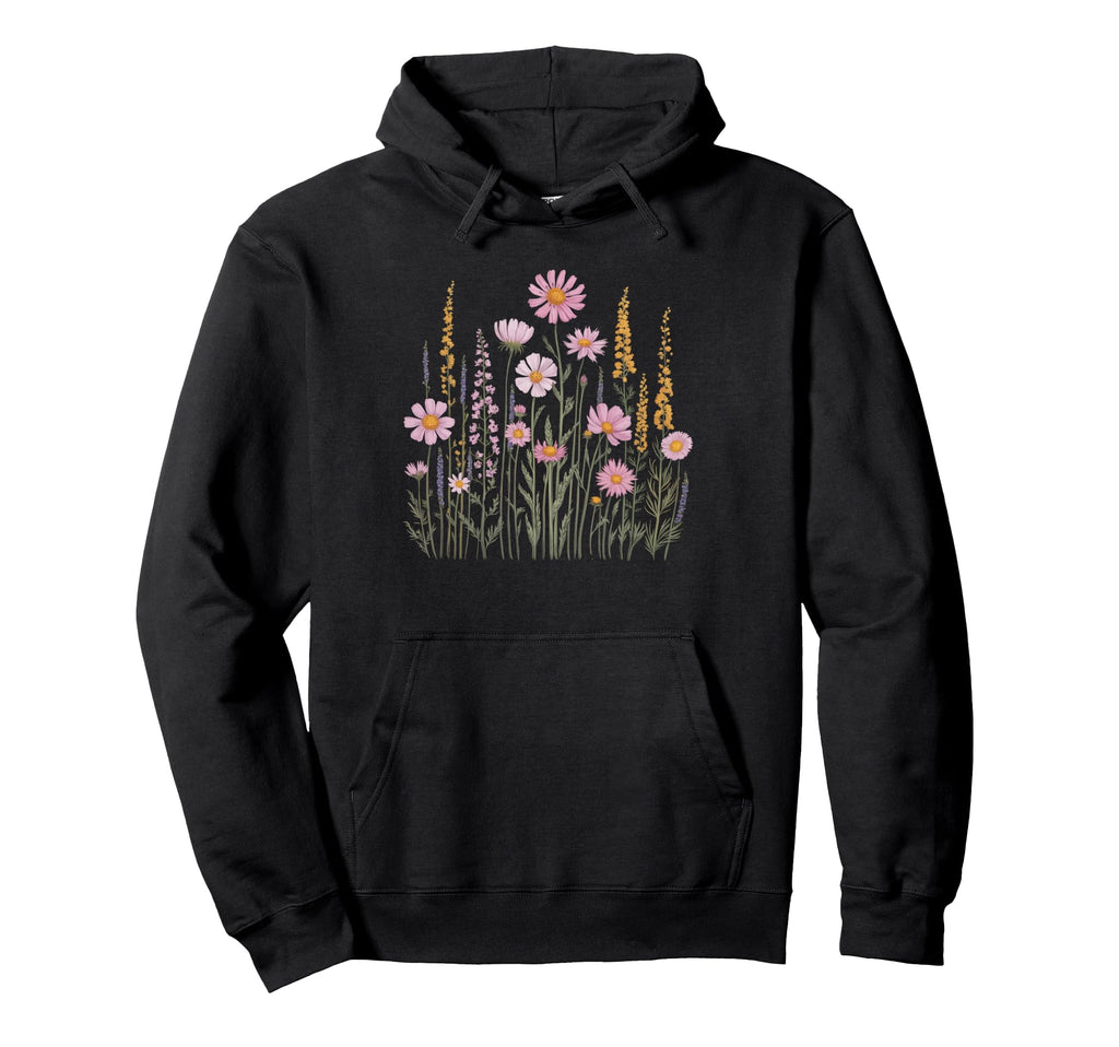 Floral Boho Wildflower Botanical Flower Hoodie - Minimalist Print Unisex - T-Shirt, Sweatshirt, Hoodie