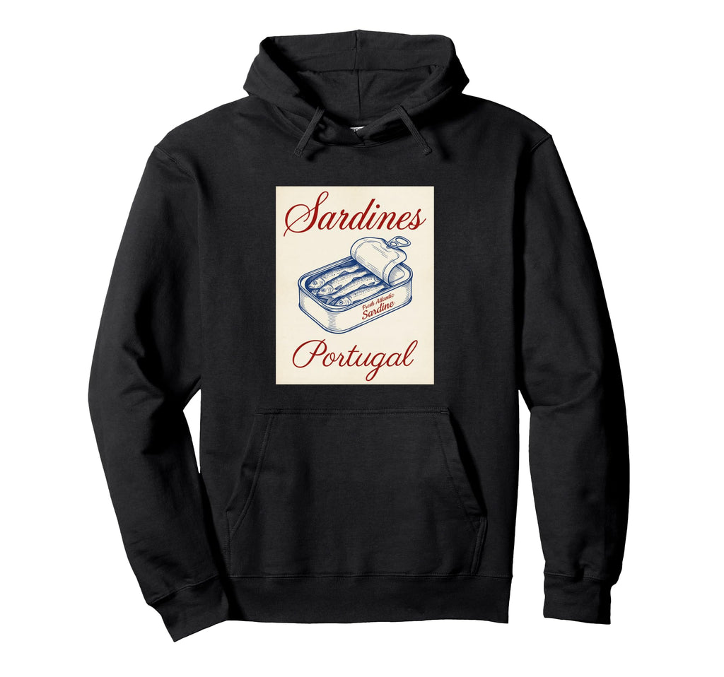 Sardines Portugal Fish Tin Hoodie - Custom Art Print for Adults - T-Shirt, Sweatshirt, Hoodie