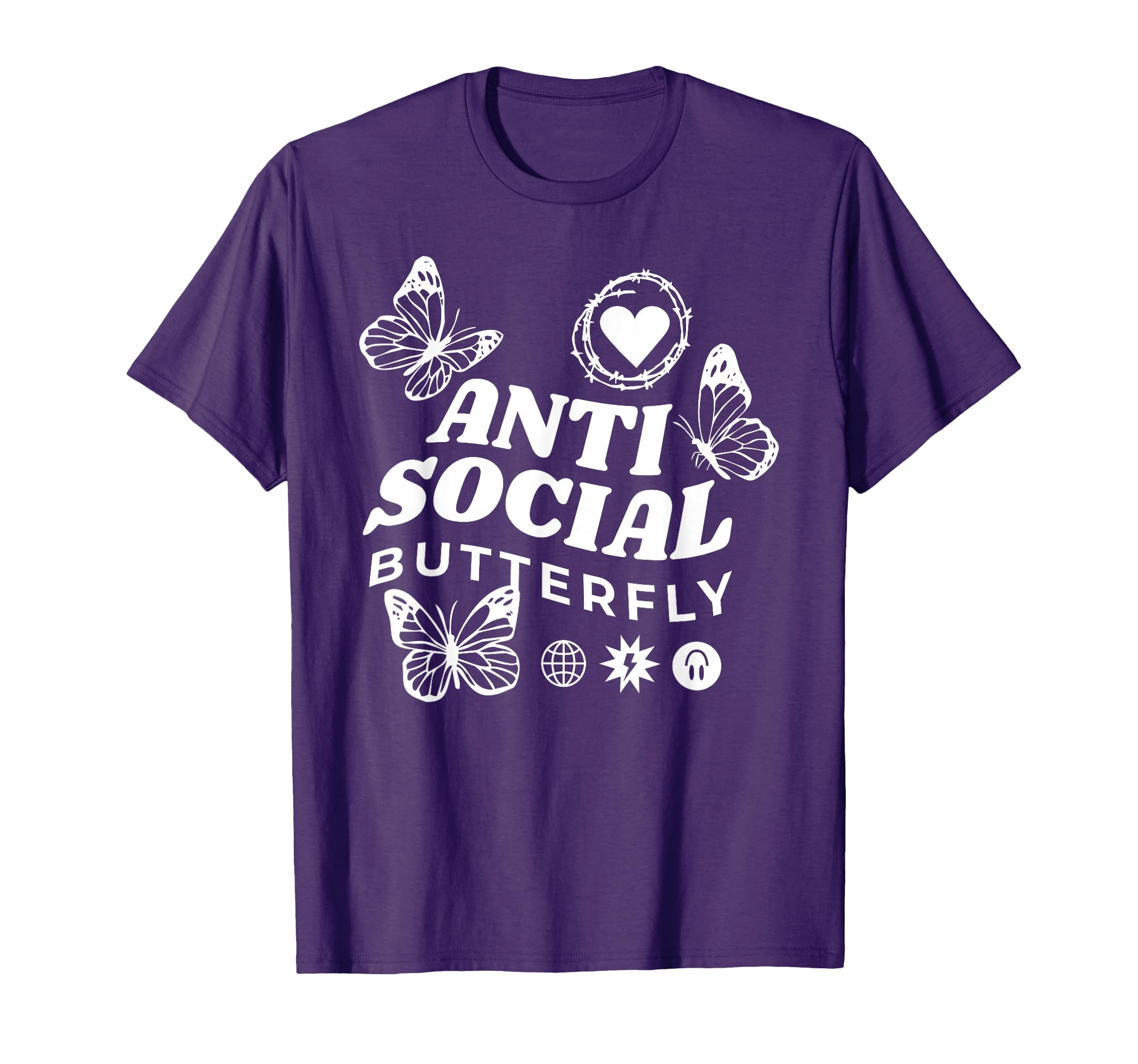 Antisocial Butterfly Fairy Grunge T-Shirt - Novelty Apparel for Adults - T-Shirt, Sweatshirt, Hoodie