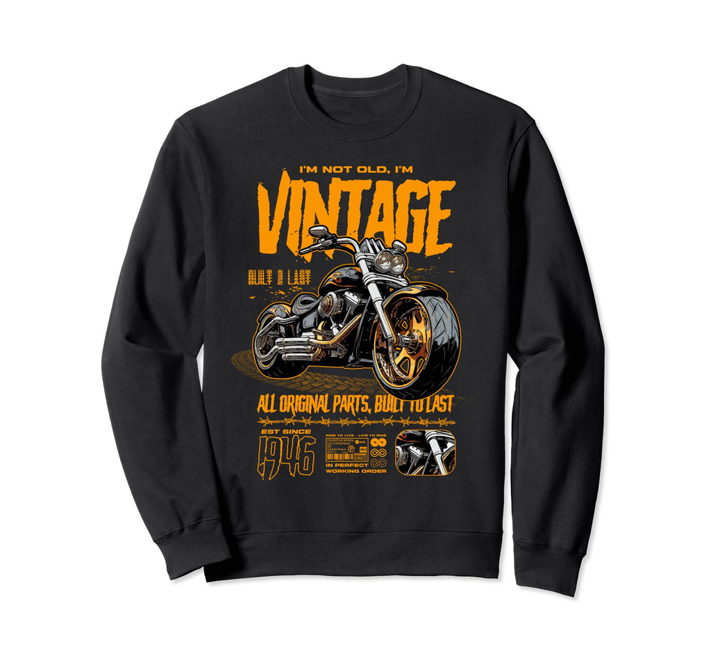 Motorcycle Bikers Motorbike Birthday Sweatshirt - Graphic Print for Adults - T-Shirt, Sweatshirt, Hoodie