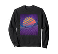 Vaporwave 80S Grid Sunset Sweatshirt - Custom Art Print Men Women - T-Shirt, Sweatshirt, Hoodie