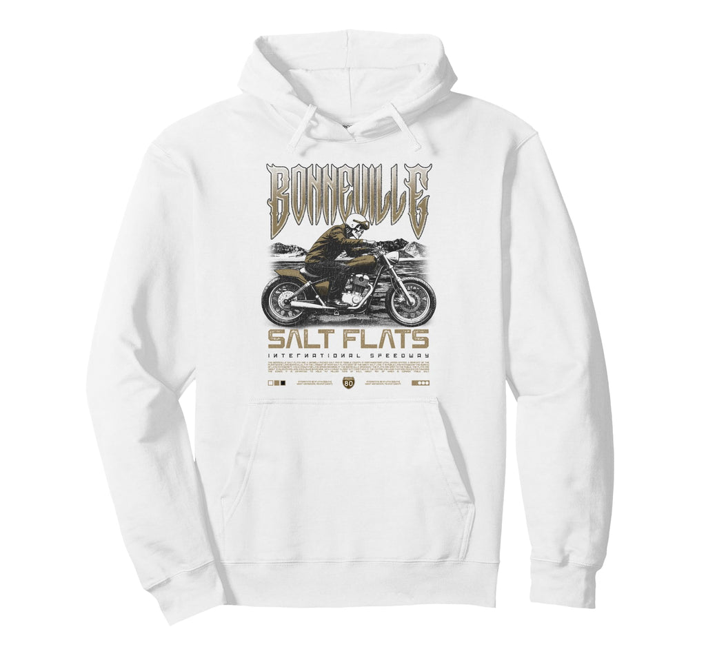 Bonneville Salt Flats Motorcycle Hoodie - Custom Art Print Men Women - T-Shirt, Sweatshirt, Hoodie
