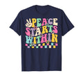 Peace Starts Within Hippie 70S T-Shirt - Trendy Graphic for Adults - T-Shirt, Sweatshirt, Hoodie