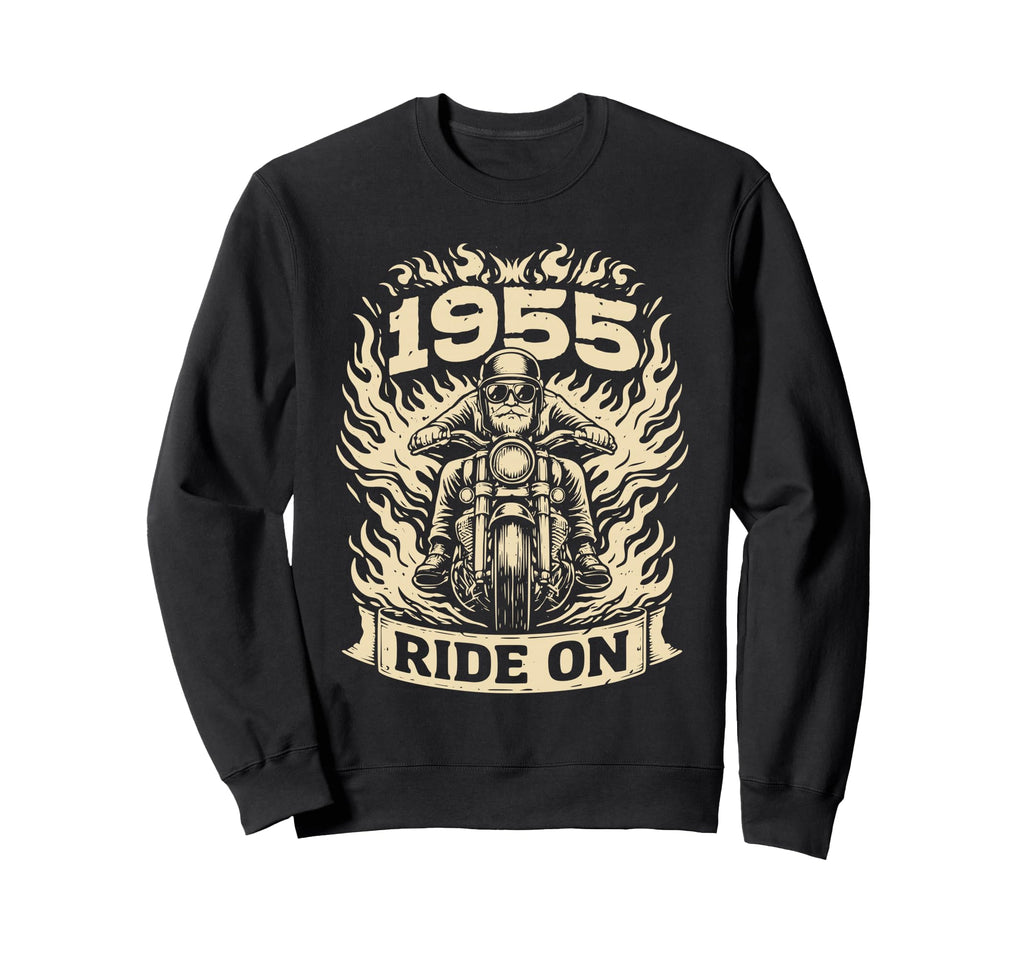Biker 1955 Ride Birthday Sweatshirt - Aesthetic Graphic for Adults - T-Shirt, Sweatshirt, Hoodie