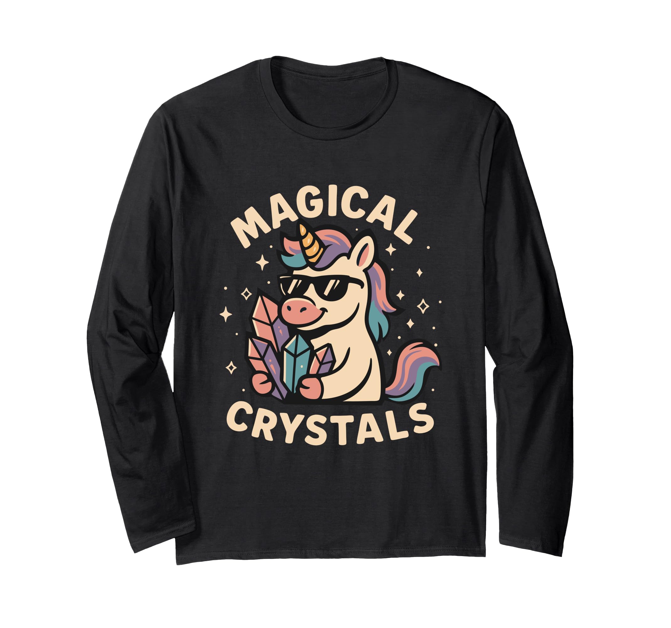 Unicorn Magical Crystals Energy T-Shirt - Aesthetic Graphic Men Women - T-Shirt, Sweatshirt, Hoodie
