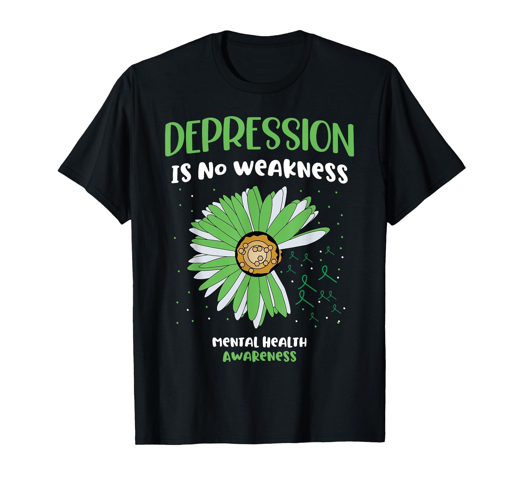 Depression Is No Weakness Mental T-Shirt - Minimalist Print for Adults - T-Shirt, Sweatshirt, Hoodie