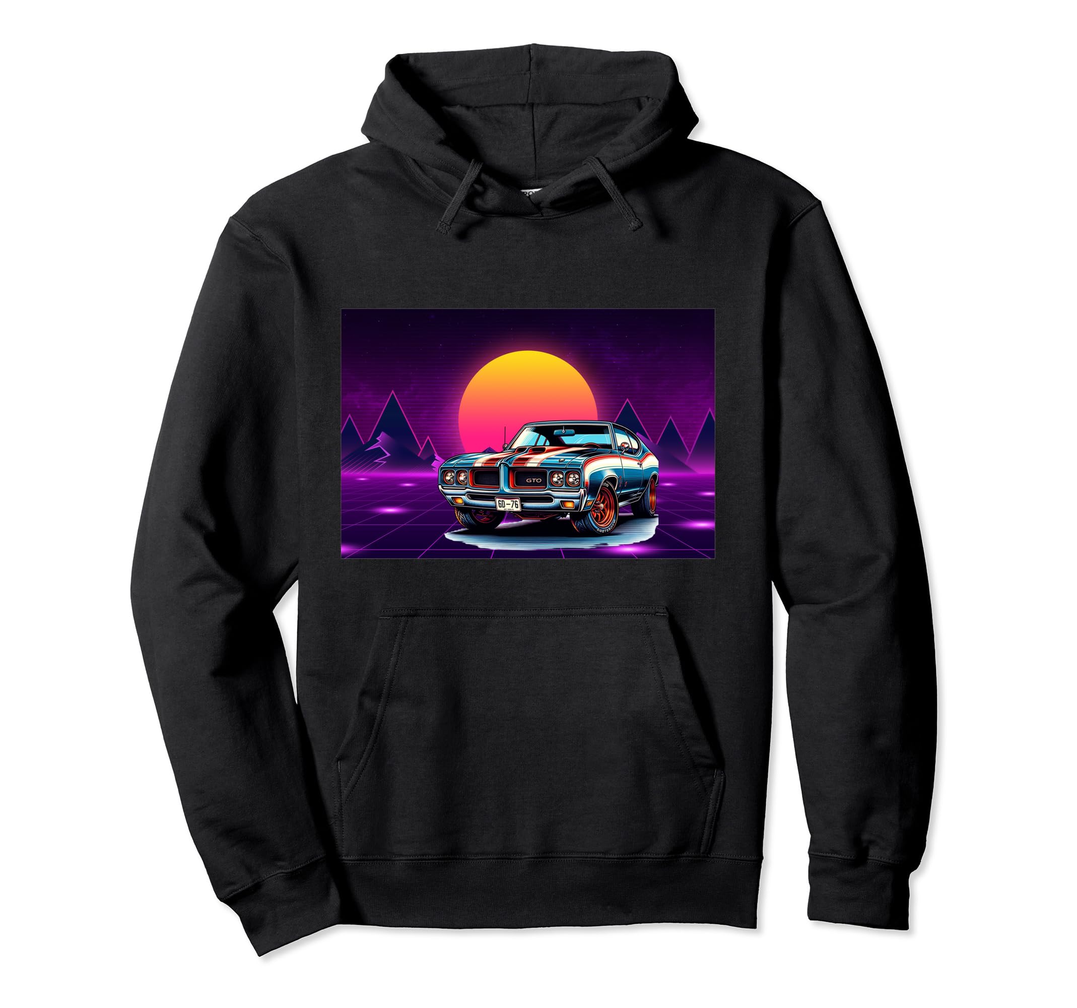 Retrowave Synthwave Aesthetic Sports Hoodie - Casual Everyday Wear Unisex - T-Shirt, Sweatshirt, Hoodie