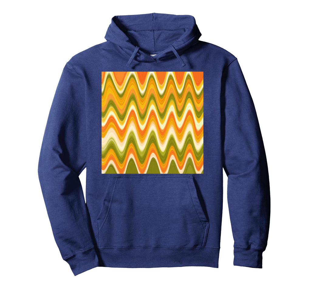 Threadless Midnightcoffee 70S Waves Hoodie - Fun Novelty Design Men Women - T-Shirt, Sweatshirt, Hoodie
