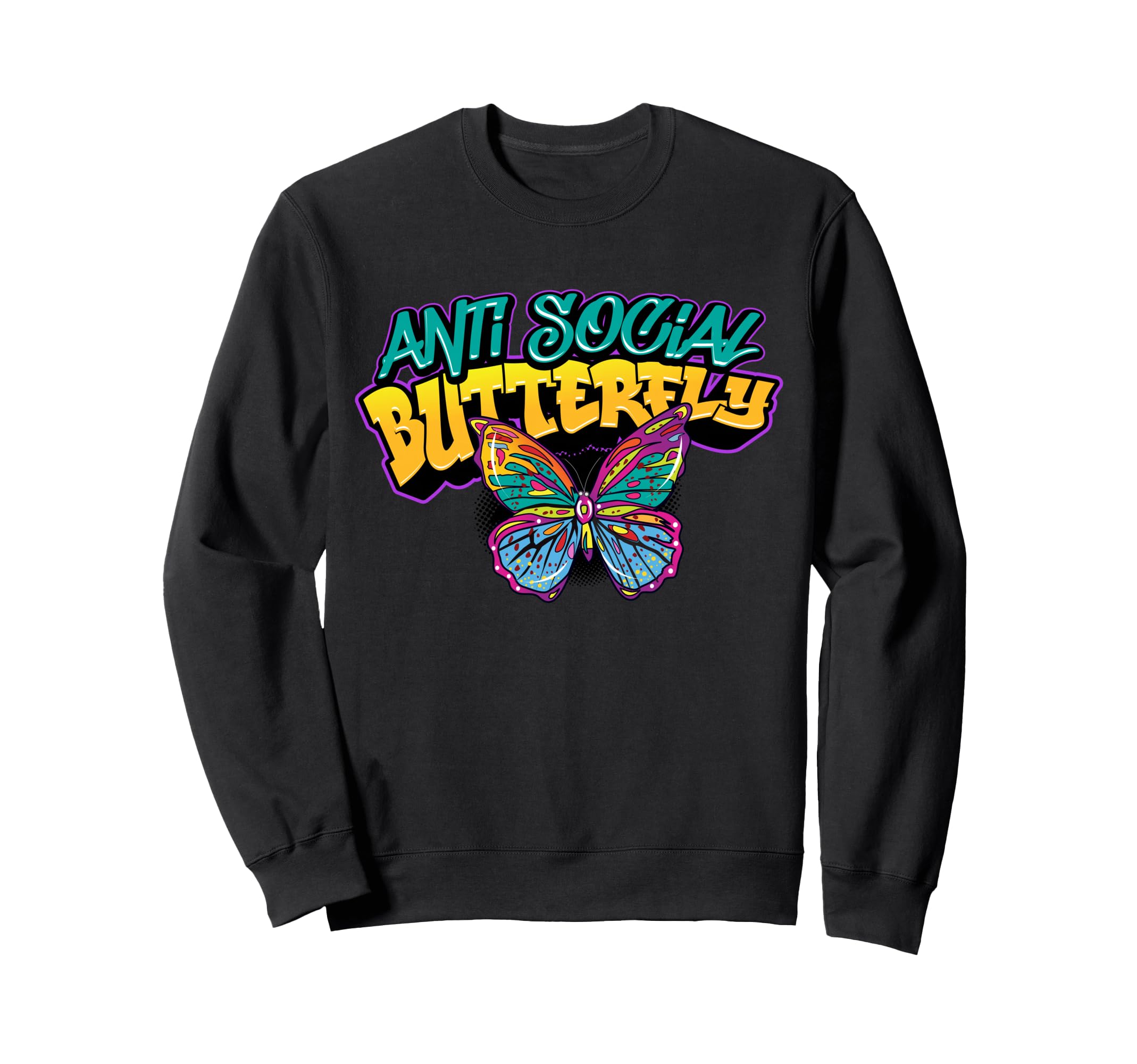 Antisocial Butterfly Introvert Sweatshirt - Minimalist Print Men Women - T-Shirt, Sweatshirt, Hoodie