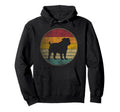 English Bulldog Dog Silhouette 70S Hoodie - Casual Everyday Wear Men Women - T-Shirt, Sweatshirt, Hoodie
