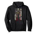 Motorcycle American Flag Biker Hoodie - Minimalist Print Unisex - T-Shirt, Sweatshirt, Hoodie