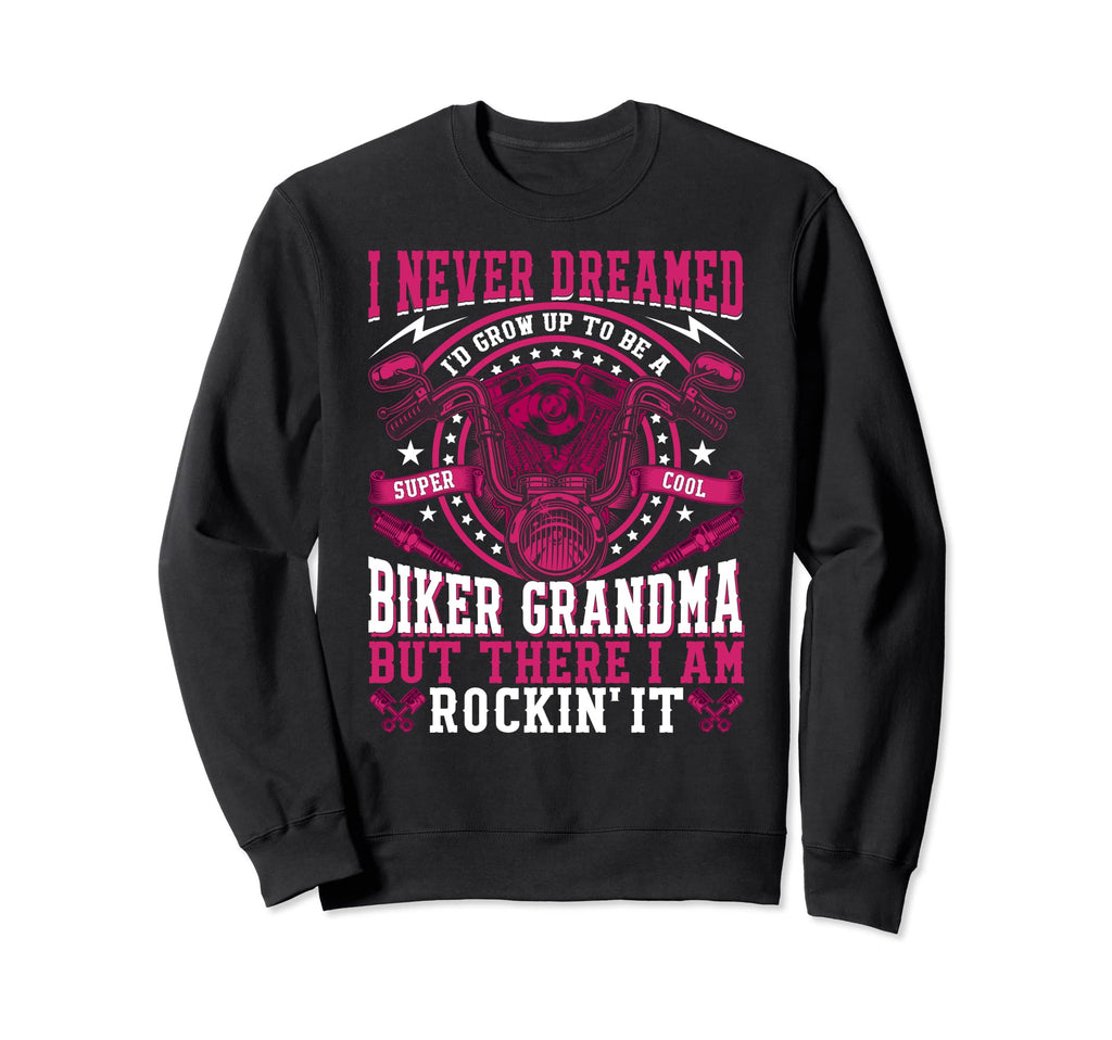 Motorcycle Grandma Biker Sweatshirt - Streetwear Style for Adults - T-Shirt, Sweatshirt, Hoodie