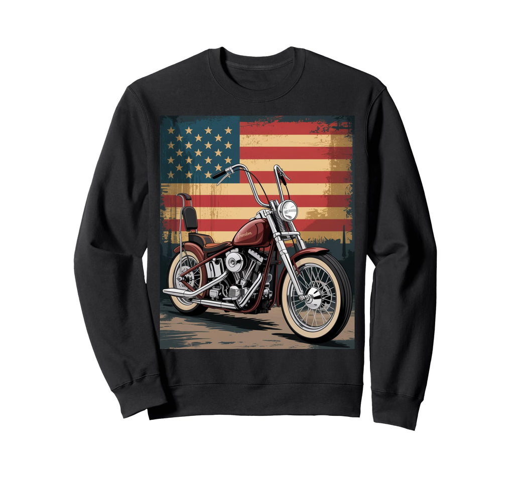 Chopper Motorcycle American Sweatshirt - Casual Everyday Wear Men Women - T-Shirt, Sweatshirt, Hoodie
