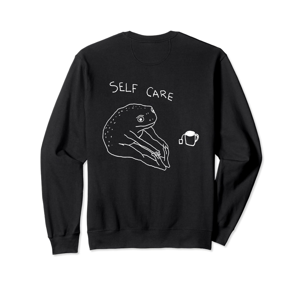 Self Care Frog Drinking Tea Sweatshirt - Casual Everyday Wear for Adults - T-Shirt, Sweatshirt, Hoodie