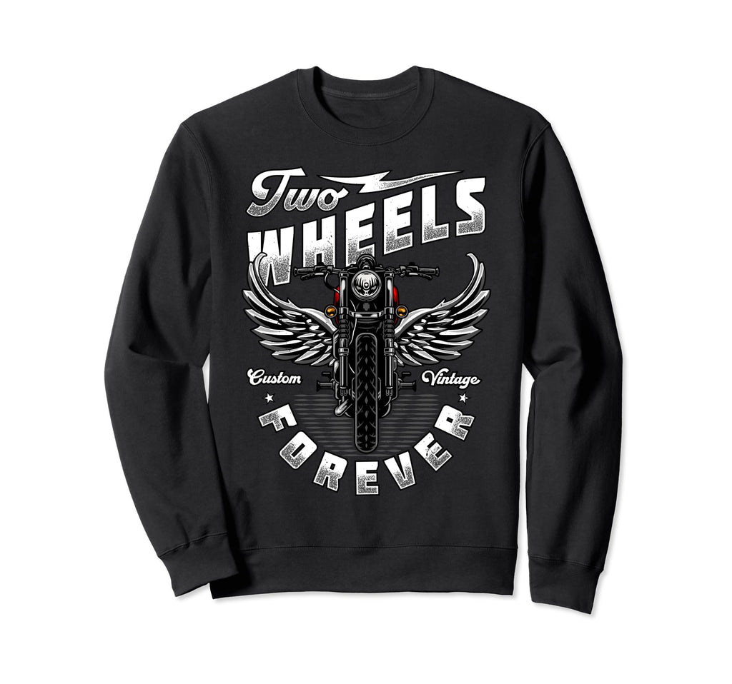 Motorcycle Two Wheels Forever Biker Sweatshirt - Minimalist Print Men Women - T-Shirt, Sweatshirt, Hoodie