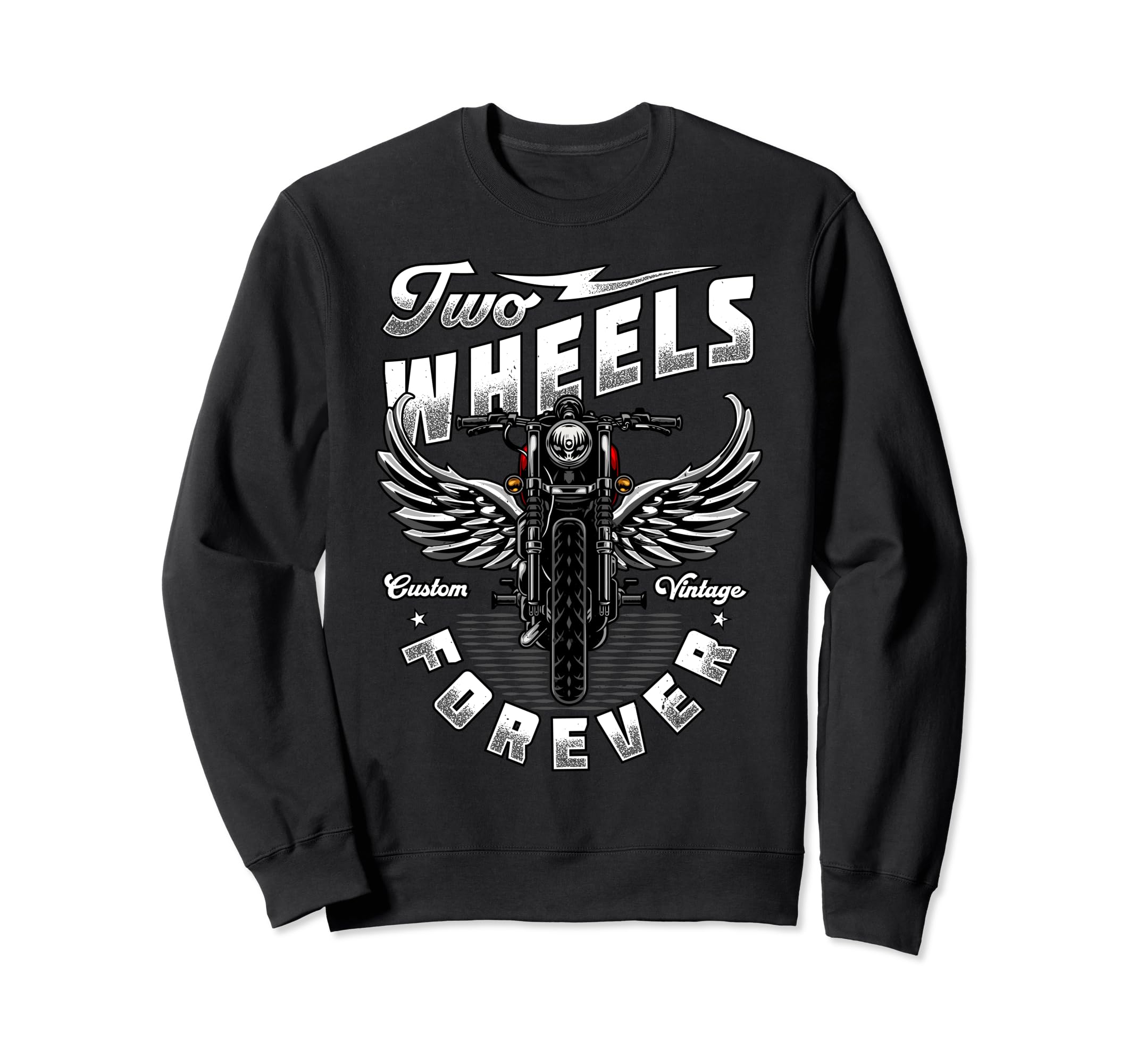 Motorcycle Two Wheels Forever Biker Sweatshirt - Minimalist Print Men Women - T-Shirt, Sweatshirt, Hoodie