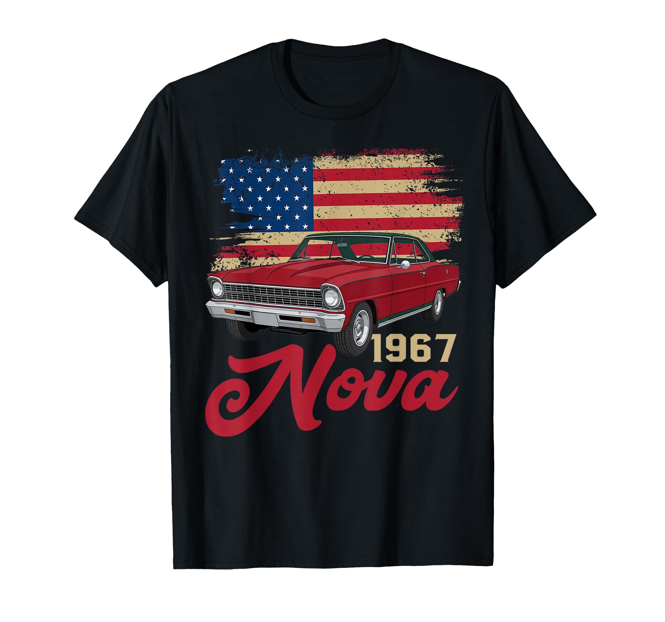 1967 67 Nova Silhouette Muscle Car T-Shirt - Custom Art Print Unisex - T-Shirt, Sweatshirt, Hoodie