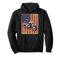 Motorcycle Usa Flag Hoodie - Fun Novelty Design for Adults - T-Shirt, Sweatshirt, Hoodie