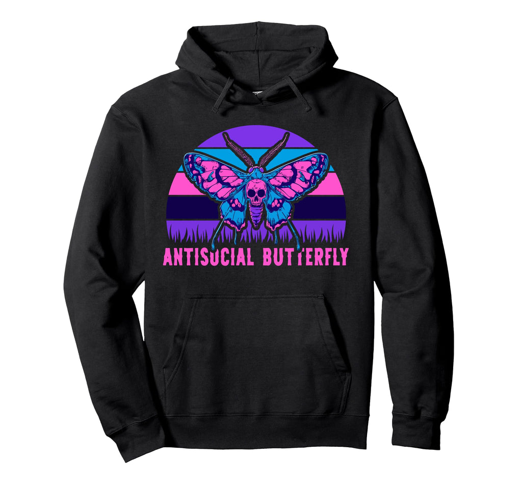 Antisocial Butterfly Hoodie - Aesthetic Graphic Men Women - T-Shirt, Sweatshirt, Hoodie